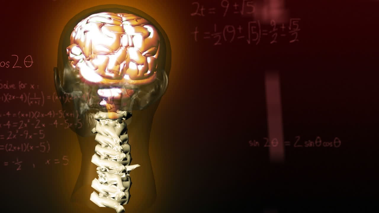 animazione del cervello con tecnologia e elaborazione dei dati