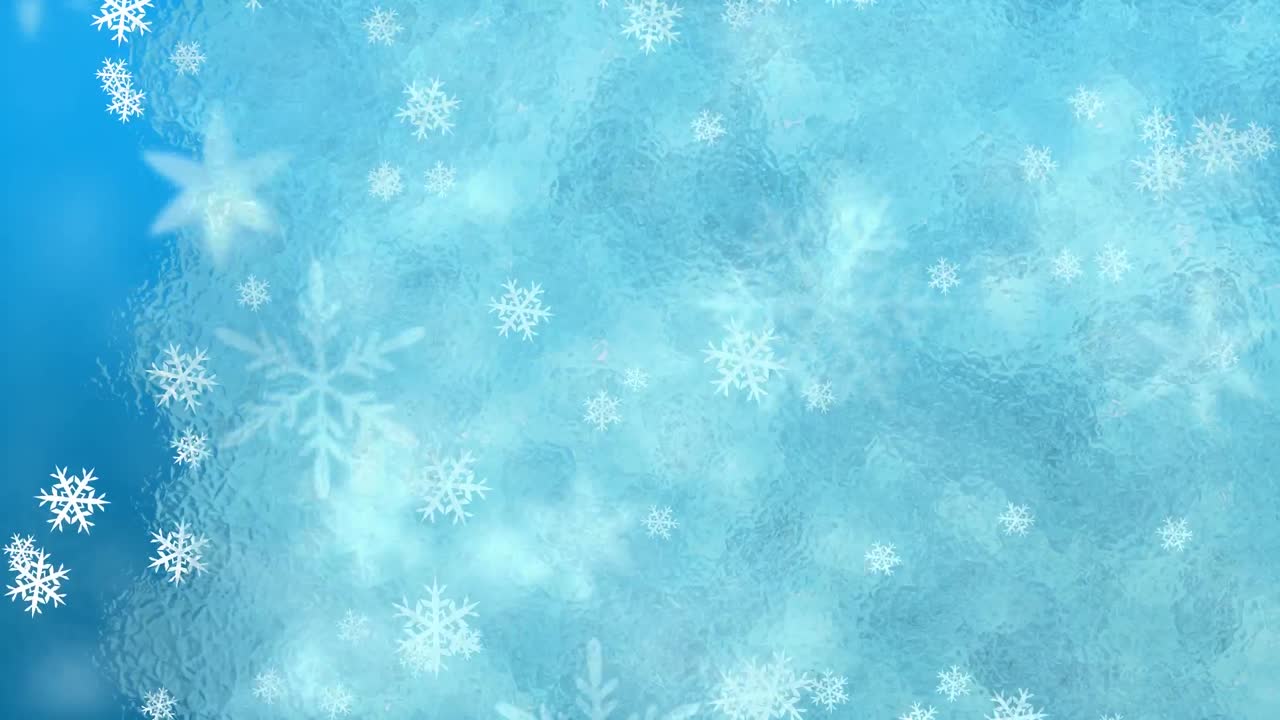 animación de nieve y helada sobre fondo azul
