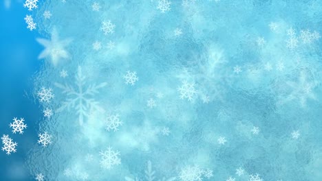 Animación-De-Nieve-Y-Escarcha-Sobre-Fondo-Azul