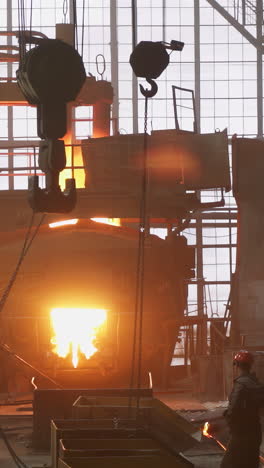 steel production process in a factory