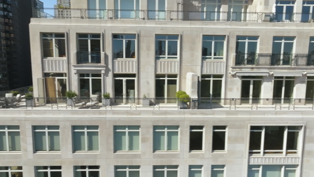 맨해튼, 뉴욕의 서 61번가를 드러내는 항공 추적 사진