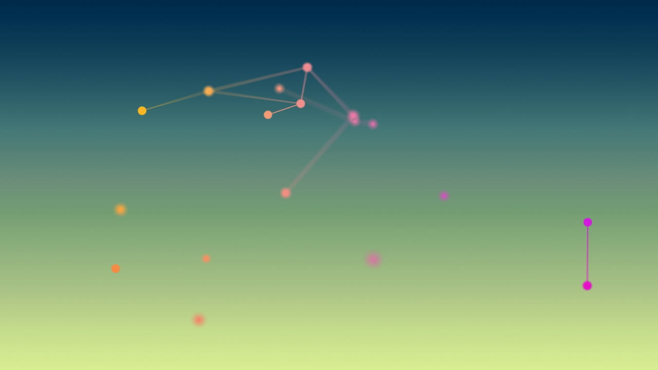 녹색 배경에 연결 네트워크의 애니메이션