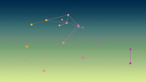 animación de la red de conexiones sobre fondo verde