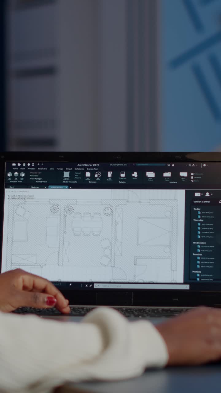 Vertical video African engineer constructor designer architect analysing new bluilding plan