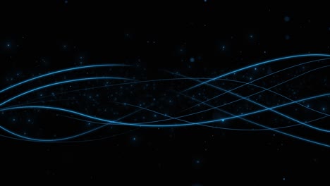 glowing blue flare waves dark digital background creating fluid motion of light energy use of