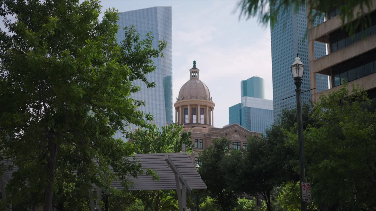 vista del histórico juzgado de harris country de 1910 en el centro de houston