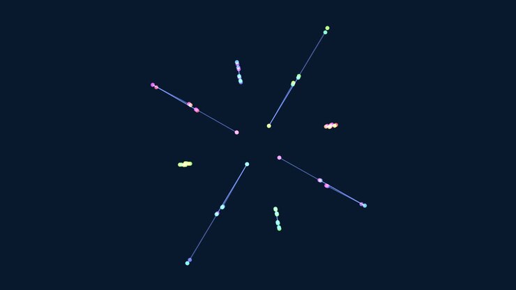 Stunning stylized constellation with intricate lines and dots