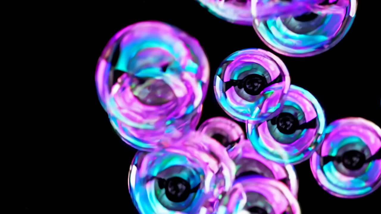 burbujas de jabón brillantes multicolores