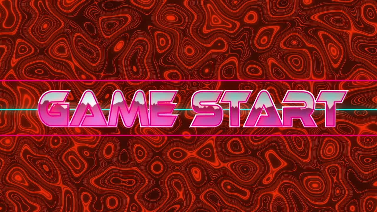Animazione di avvio del gioco nello spazio digitale astratto
