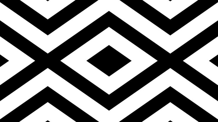 geometric loop abstract diamonds black and white
