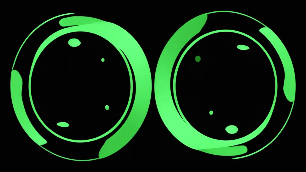 Abstract Green Circular Motion Graphics Animation on Black Background