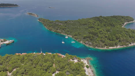 aerial shot of mljet island national park in croatia, europe