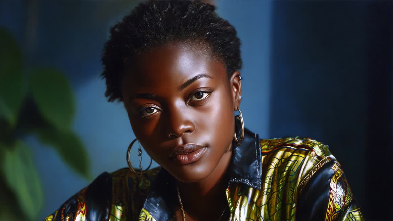 Portrait of a beautiful African American woman