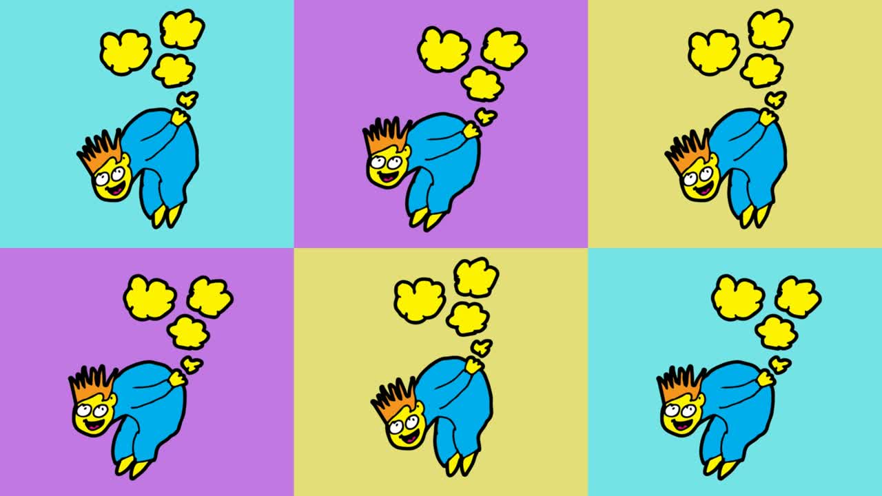 kids drawing pop art seamless background with theme of fart