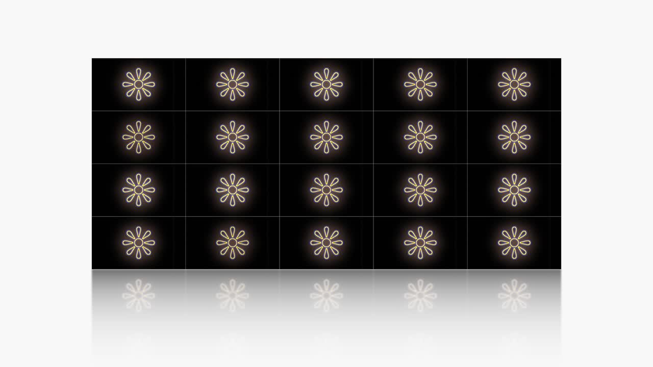 네온 골드 추상 여름 꽃 패턴