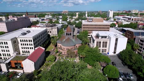 Charleston-SC,-Charleston-South-Carolina,-Old-and-New-Architecture-Aerial-Push