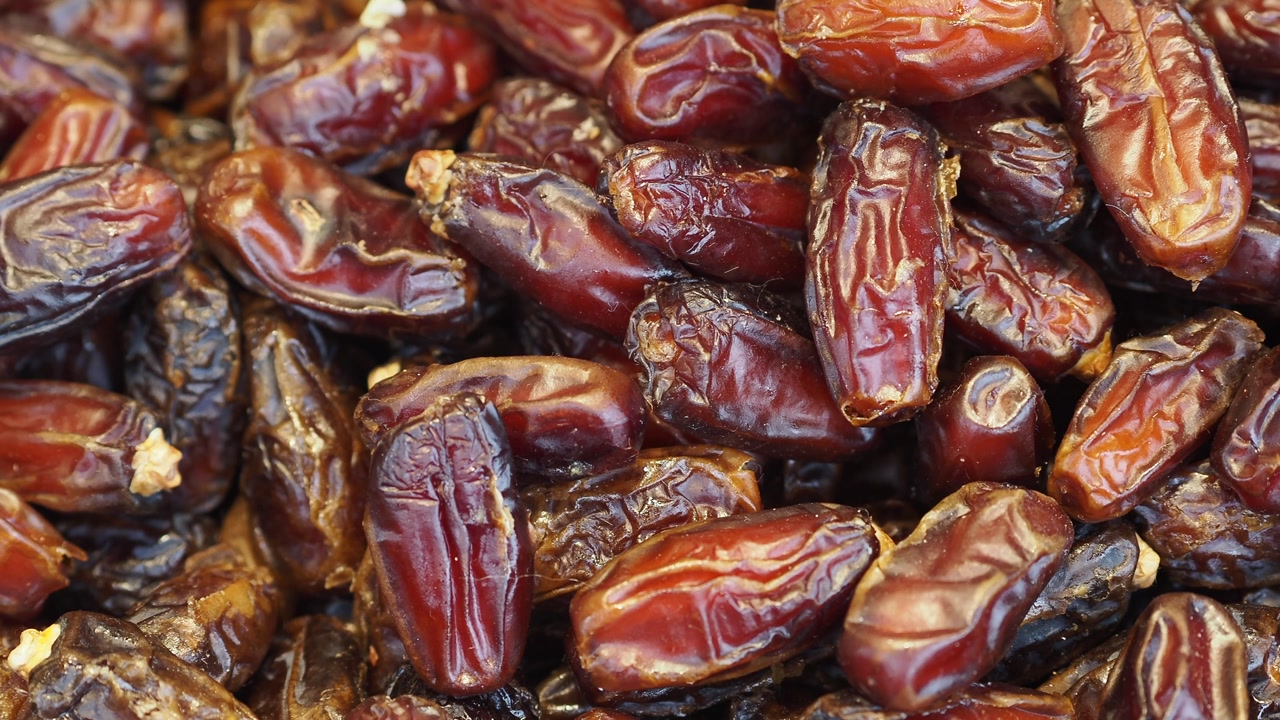 Close-up View of a Pile of Dried Dates