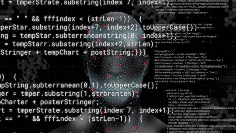 Animation of data processing over digital human with icons