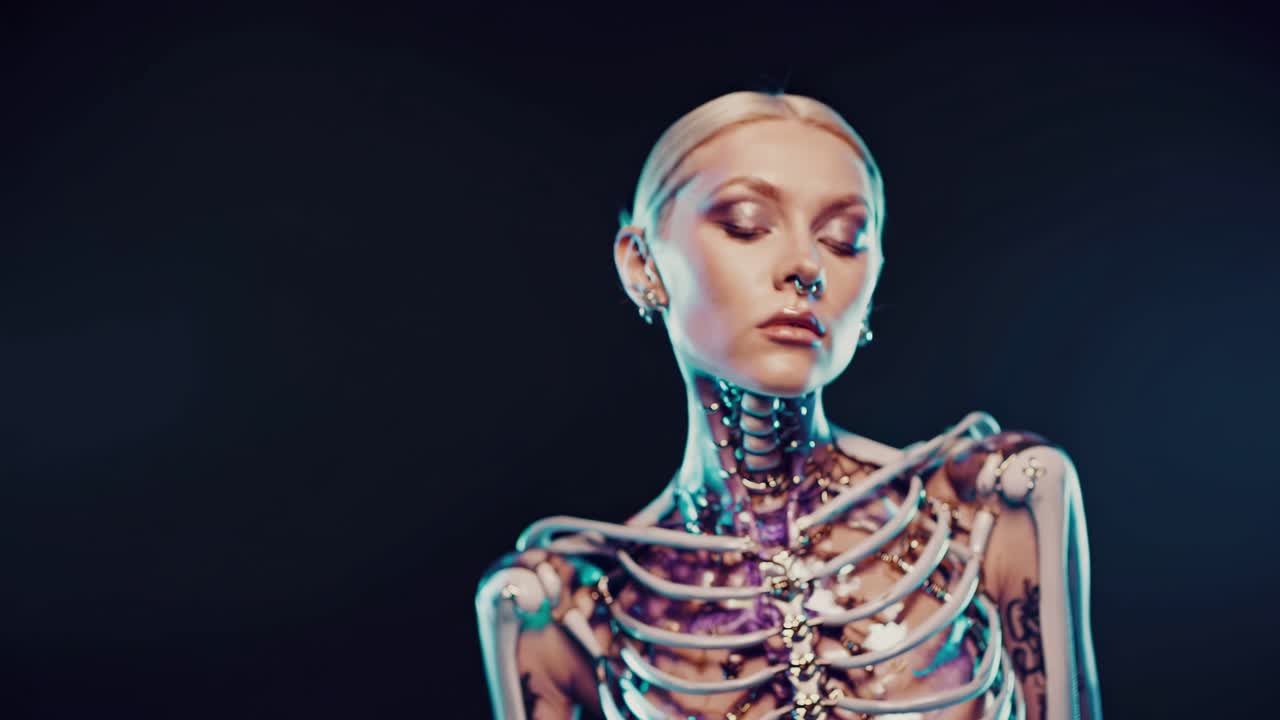 Cyberpunk Skeleton Woman