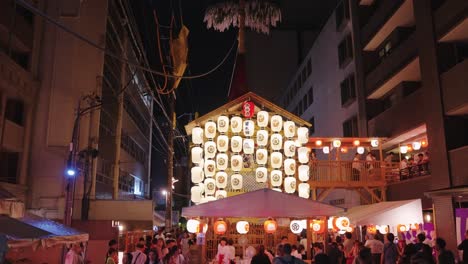 japanese festival at night with lanterns