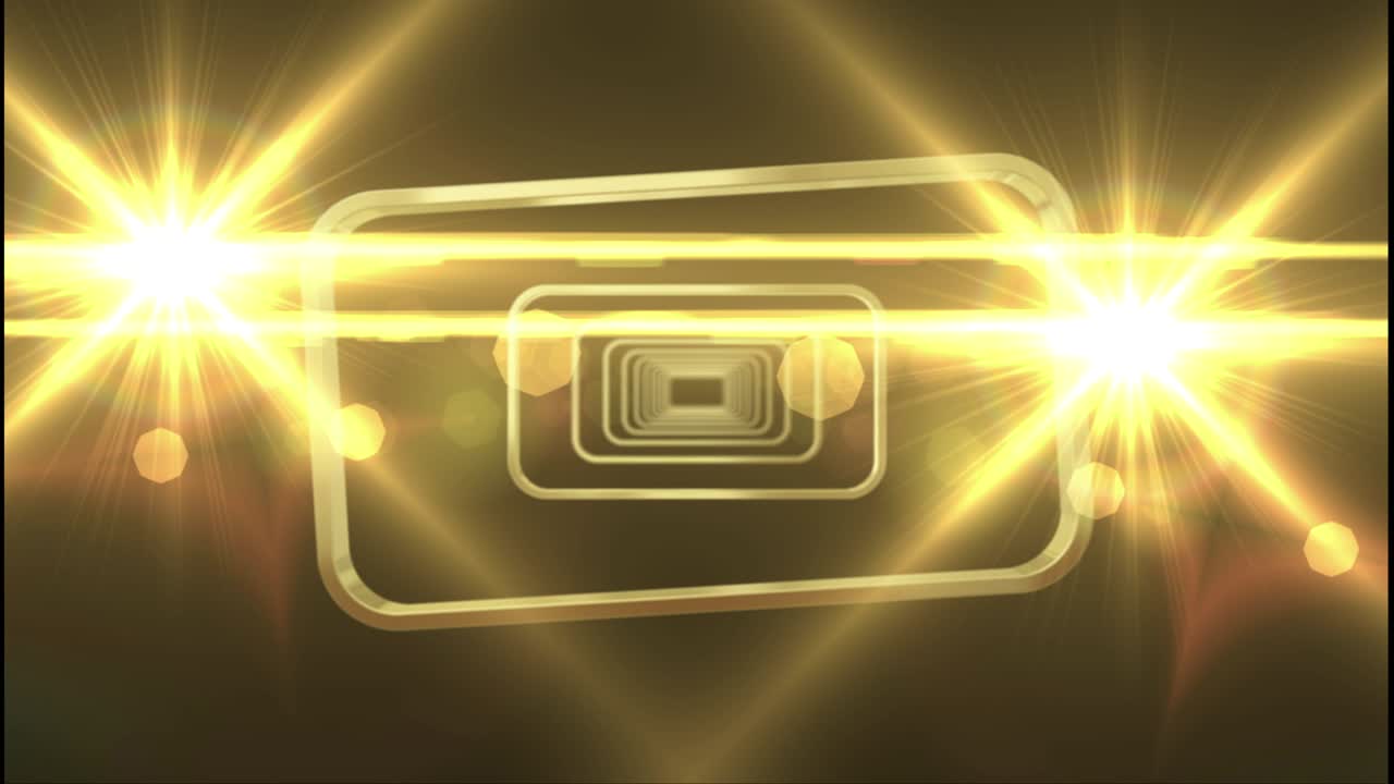 회전하는 황금 프레임 루프