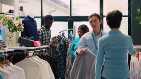 couple looking at stylish merchandise