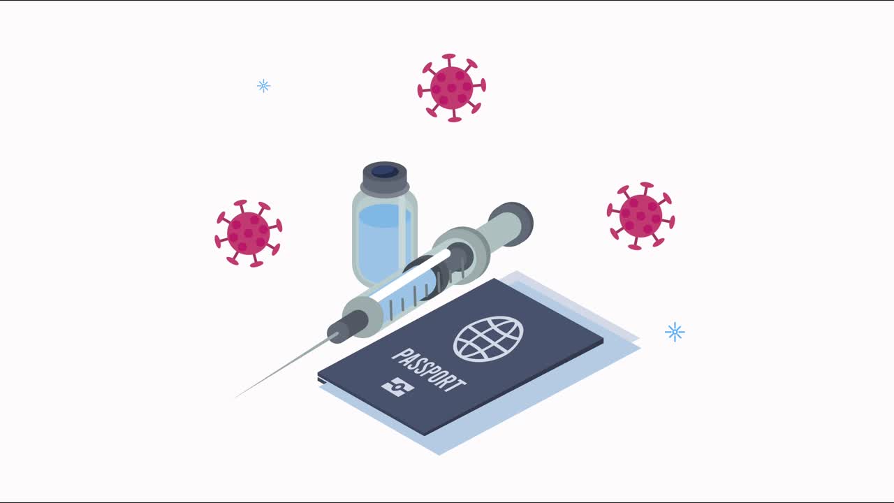 animación de la enfermedad covid-19 con partículas y vacuna