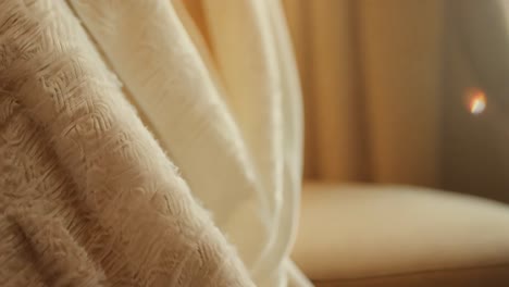 closeup of a white robe in a luxurious setting