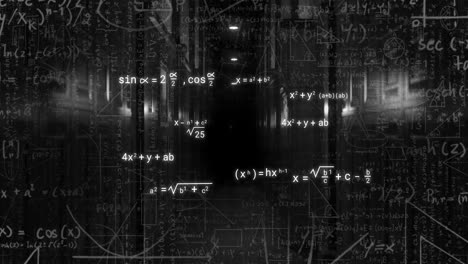 animación del procesamiento de datos científicos sobre un fondo oscuro