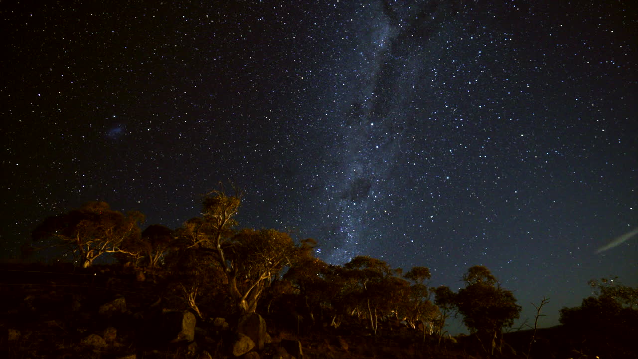 austrália linda deslumbrante via láctea cruz do sul trilhas de estrelas timelapse por taylor brant filme