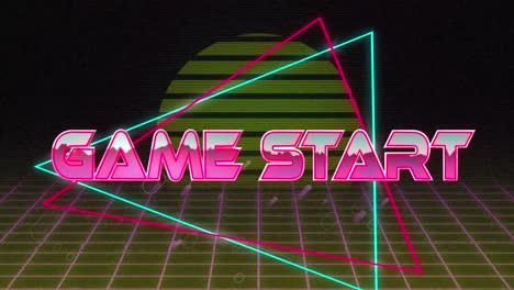 animation of game start in digital abstract space