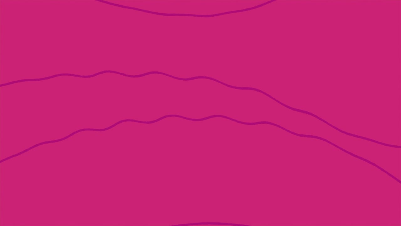 líneas rosadas abstractas en movimiento sobre fondo magenta, animación dibujada a mano