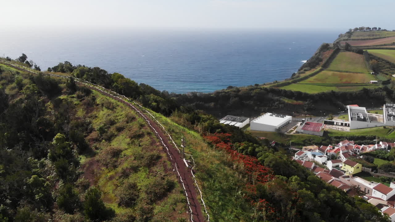 Catholic island of Sao Miguel Azores touristic season aerial