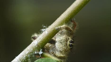 araña saltando en la planta videos hd