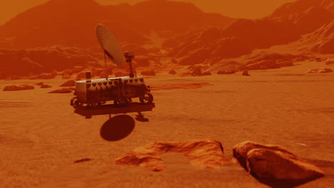 mars robot searching red planet surface