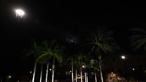 timelapse with a clouding moving night on the streets lakewood ranch, florida