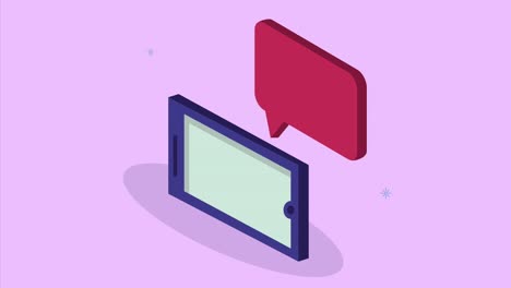 tecnología de dispositivo de teléfono inteligente con burbuja de habla
