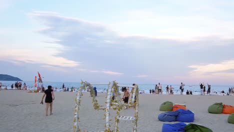 beautiful, well-maintained sandy-white beaches are abundant and popular in da nang, vietnam.