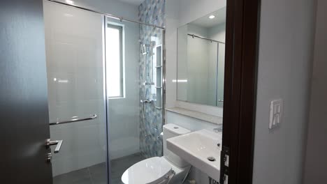 clean white tiles bathroom interior design