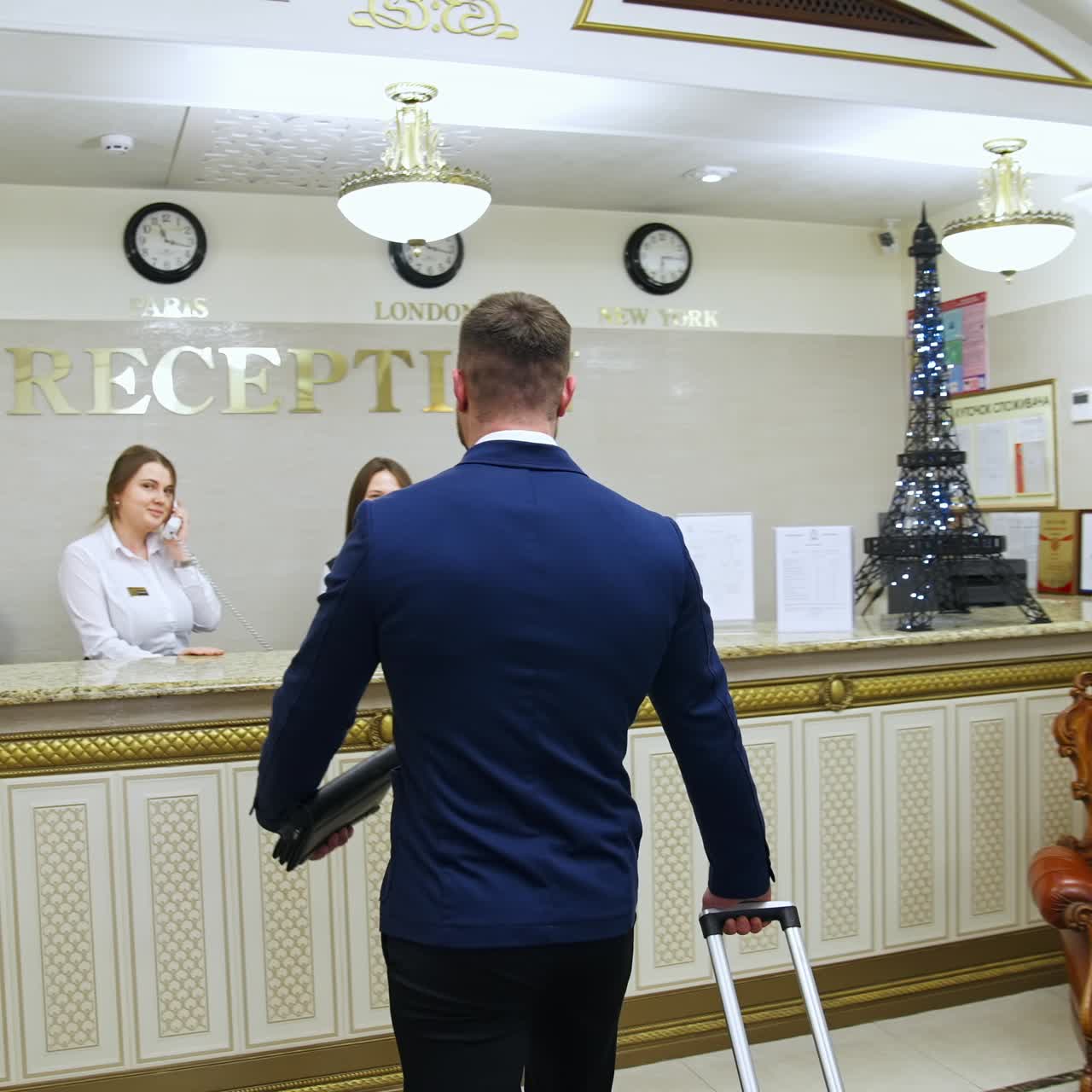 Successful businessman at hotel lobby