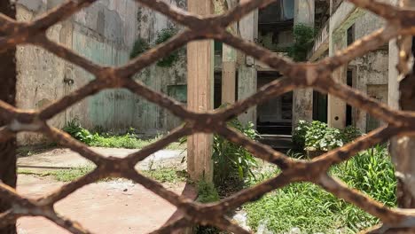 ruins behind fence in casco viejo, old town quarter of panama city
