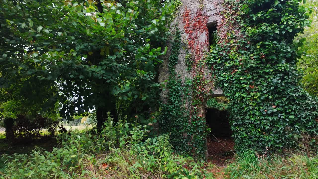 Ireland Epic Locations doorway to ruins of haunted church in Autumn in the mystical Irish countryside