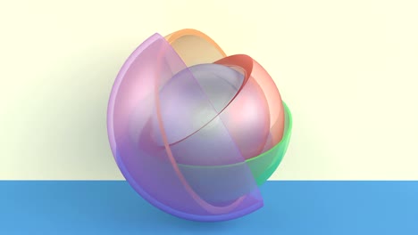 esferas de colores 3d diseño de movimiento mínimo formas geométricas simples 4k