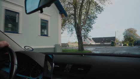 Drunk-Driver-Drives-Fast-Accross-a-Train-Crossing-and-Drives-on-The-Wrong-Side-of-The-Road---Handheld-Passenger-View