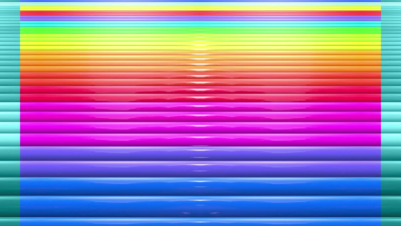 추상적인 3d 모양의 무지개 테이프와 함께 4k의 한 배경. 무지개 다채로운 줄무는 간단한 기하학 만화 창의적인 스타일로 순환적으로 움직입니다. 루프 매끄러운 애니메이션.