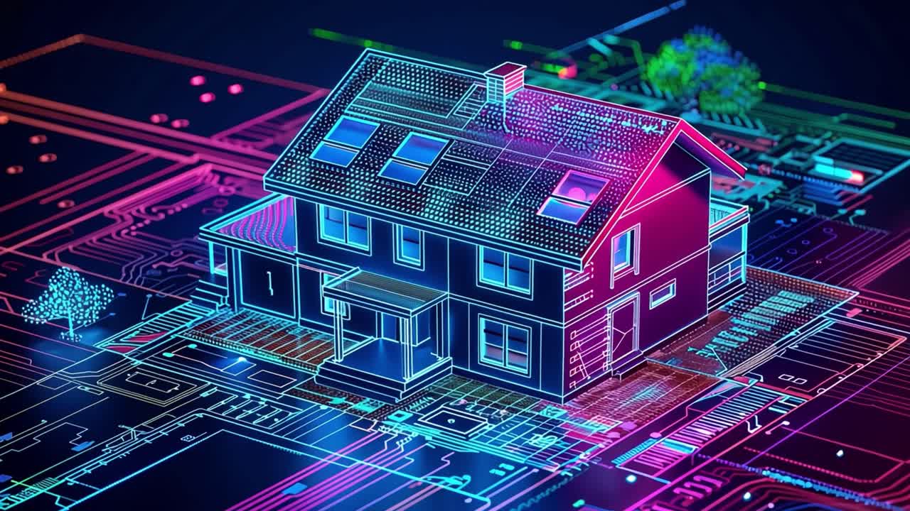 Digital House on Circuit Board