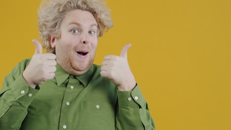 Man expressing surprise and excitement