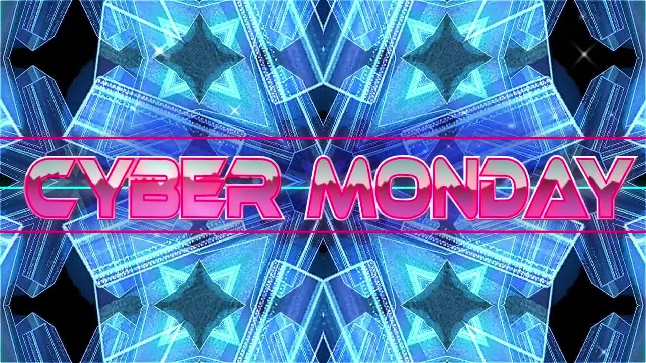 디지털 칼레이도스코프 공간에서 사이버 월요일의 애니메이션