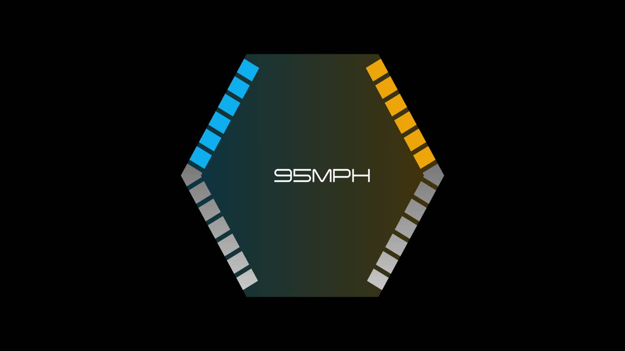 animación del velocímetro del coche sobre un fondo negro