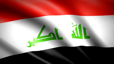la bandera de irak. animación de bucle sin costuras. video de alta definición en 4k